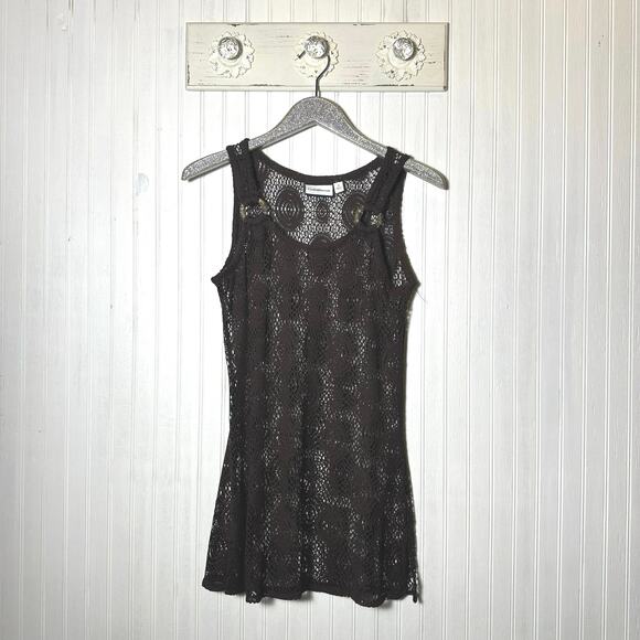 Croft & Barrow Brown Crochet Cover Up Dress - Picture 5 of 5